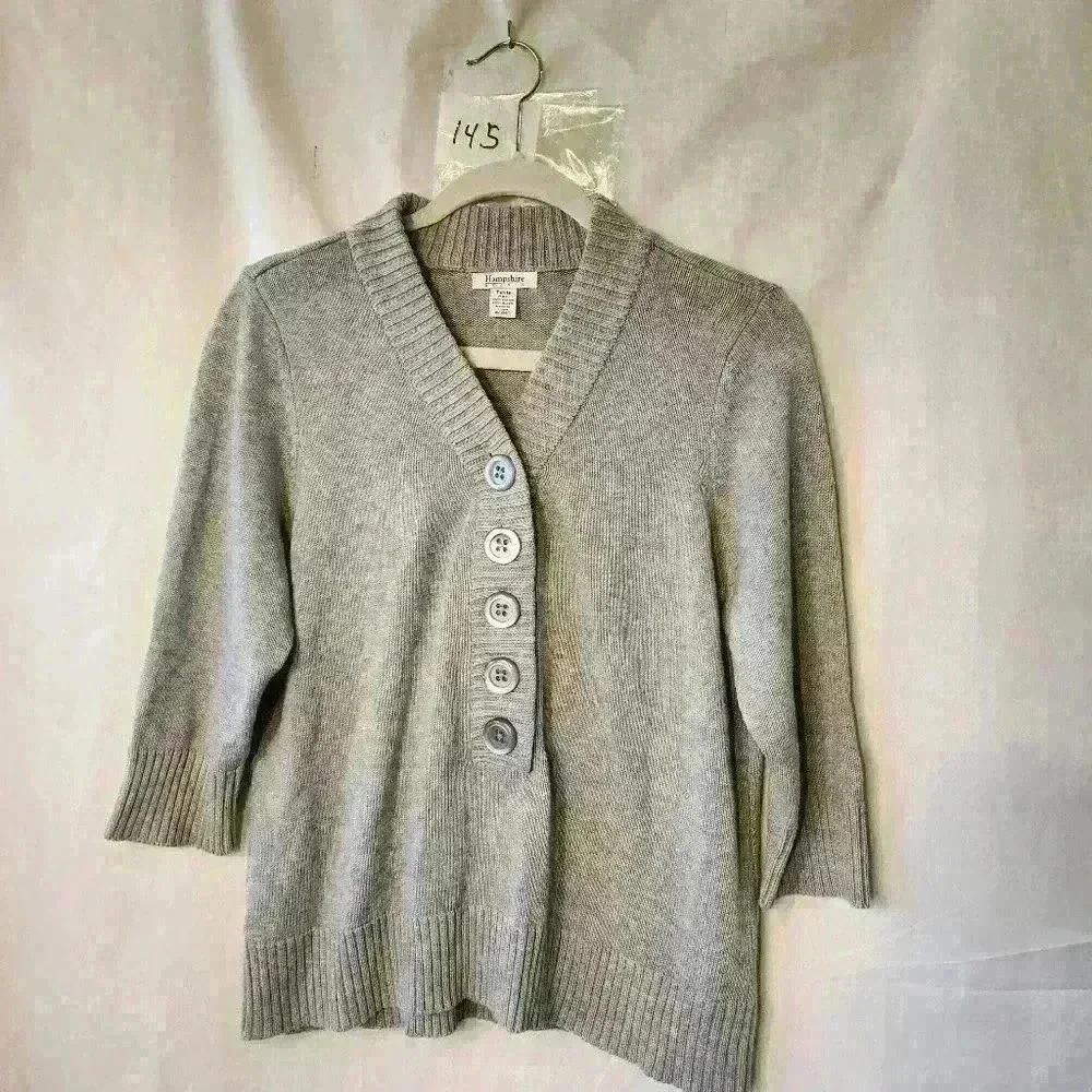 Hampshire Studio womens sweater size petite XL color gray - Picture 2 of 5